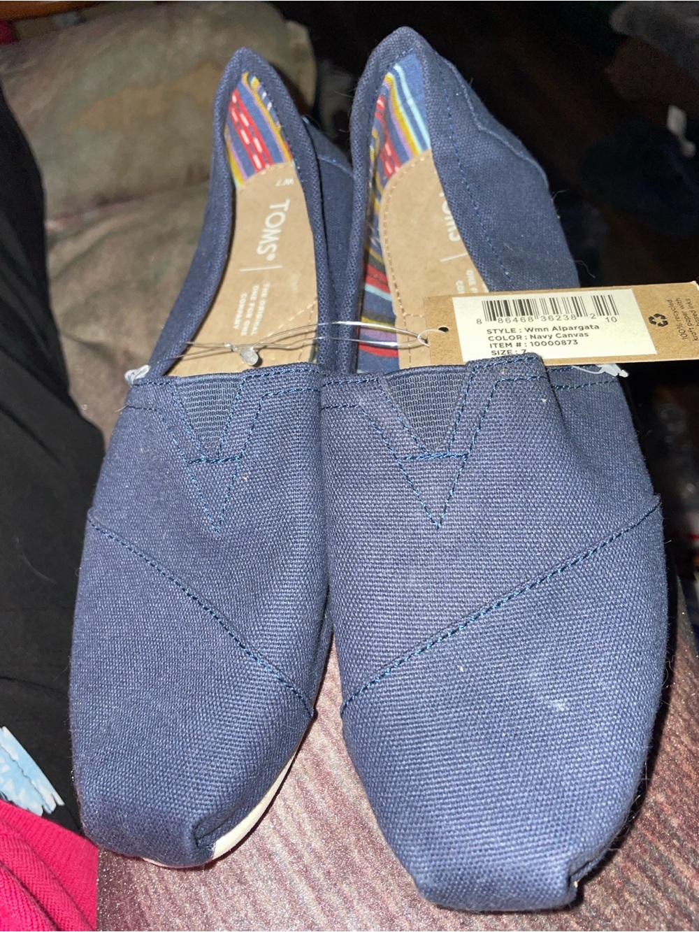 Toms Navy Canvas Wmn Alpargata Slip-On